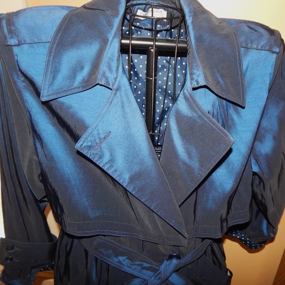 Ladies Forecaster of Boston Trench - Rain Coat - Jacket ~11/12 Petite~ Navy Blue - Picture 3 of 11